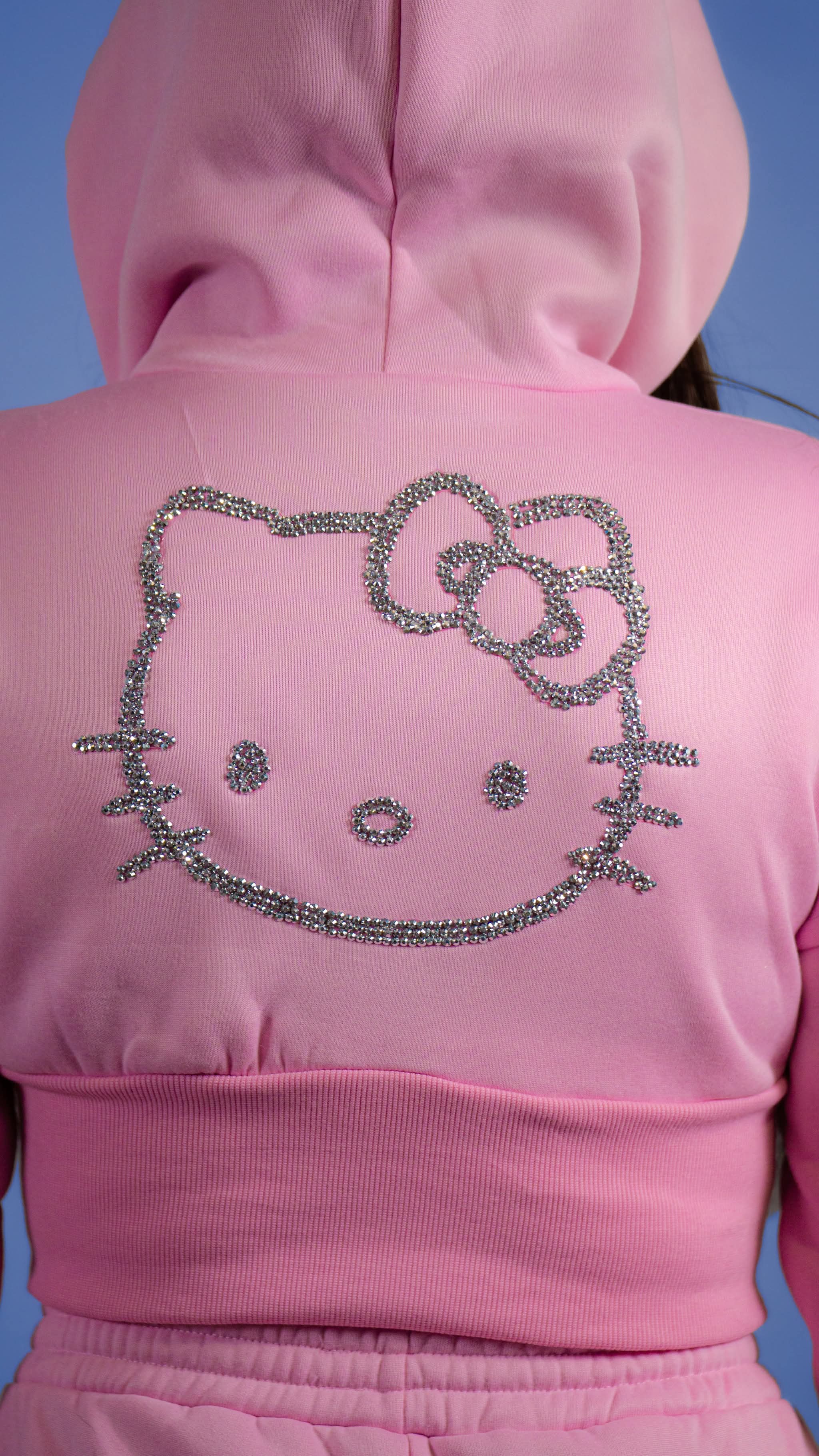 Kitty rhinestone tracksuit