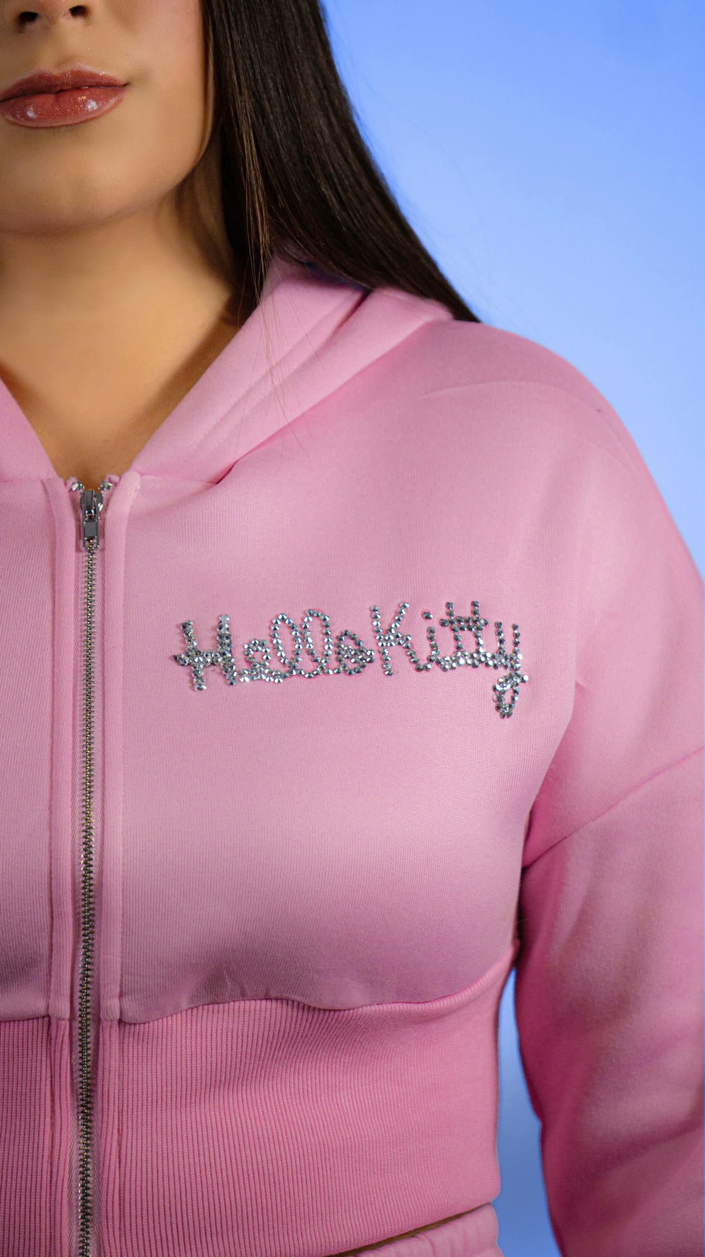 Kitty rhinestone tracksuit