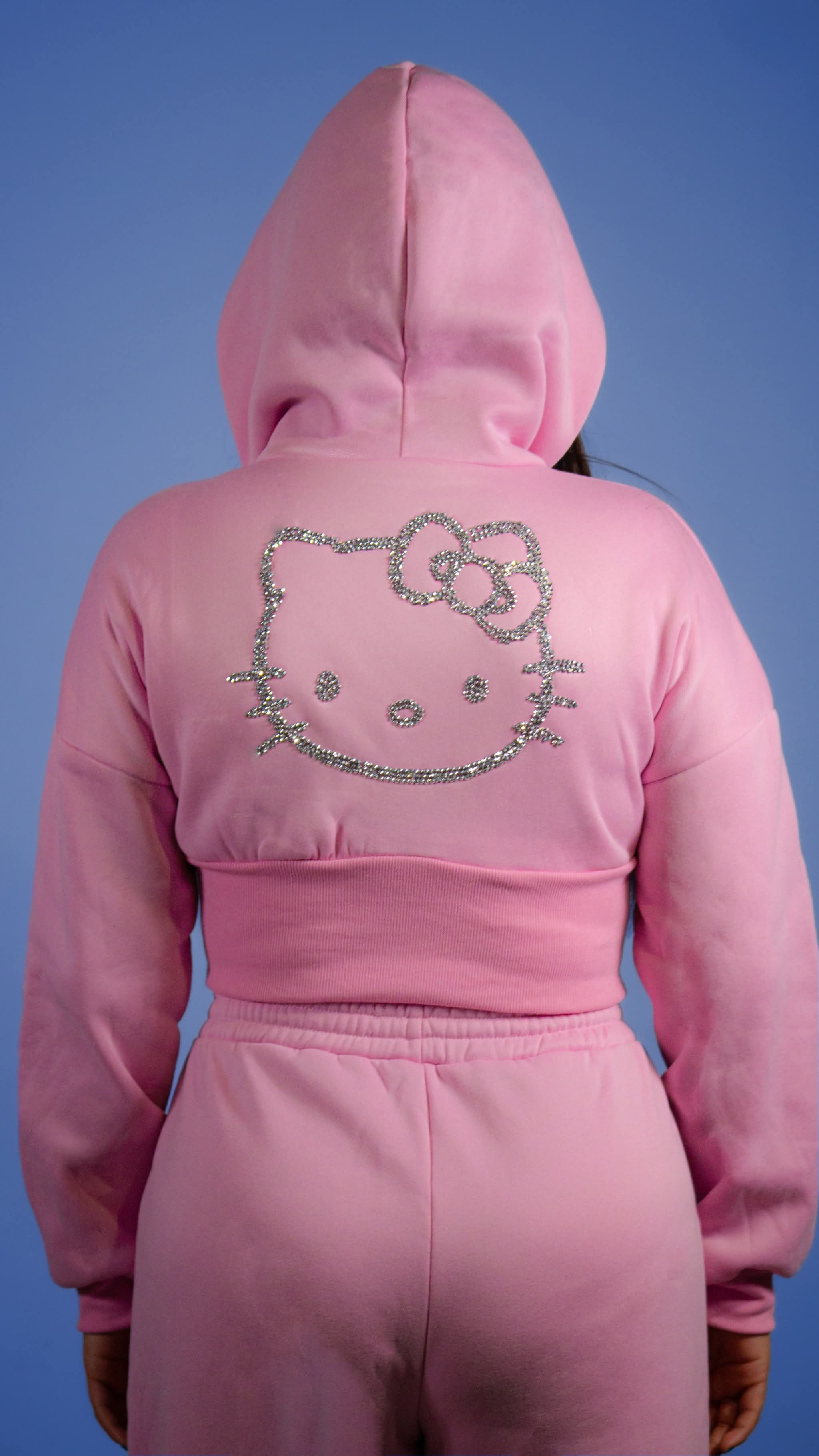 Kitty rhinestone tracksuit